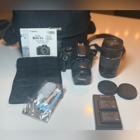 Canon EOS Rebel T6 Black DSLR Camera with 18-55mm lens- ER-300mm lens+ more! - Picture 14 of 16